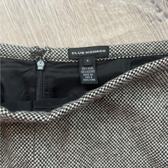 Club Monaco 100% Wool Pencil Skirt Black‎ Gray Women's Size 4 Office Work - Picture 4 of 4